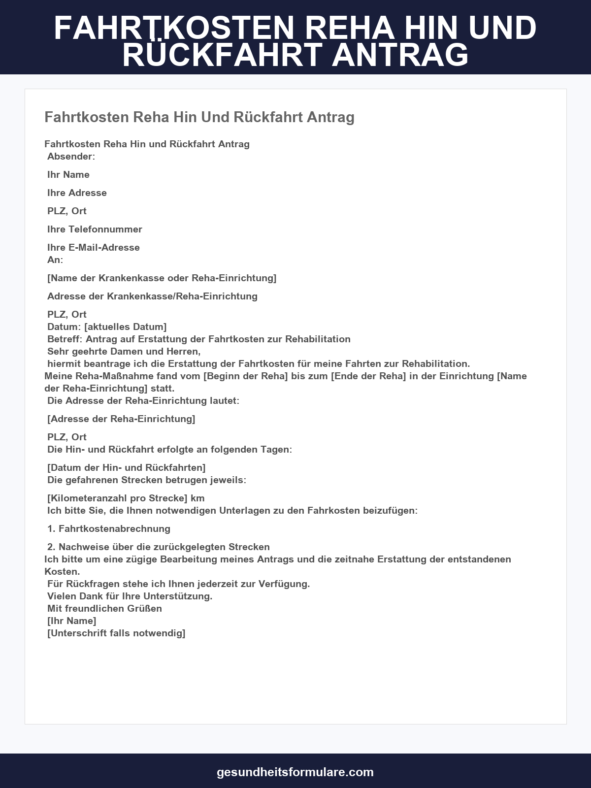 Fahrtkosten Arzt Steuer Hin Und Rückfahrt Fahrtkosten Reha Hin- Und Rückfahrt Antrag
